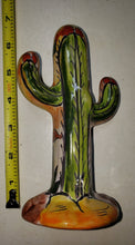 Load image into Gallery viewer, Talavera style mexican pottery saguaro cactus