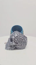 Load and play video in Gallery viewer, Sugar Skull, Hand-Painted 3D Printed Sugar Skulls – Decorative Planters
