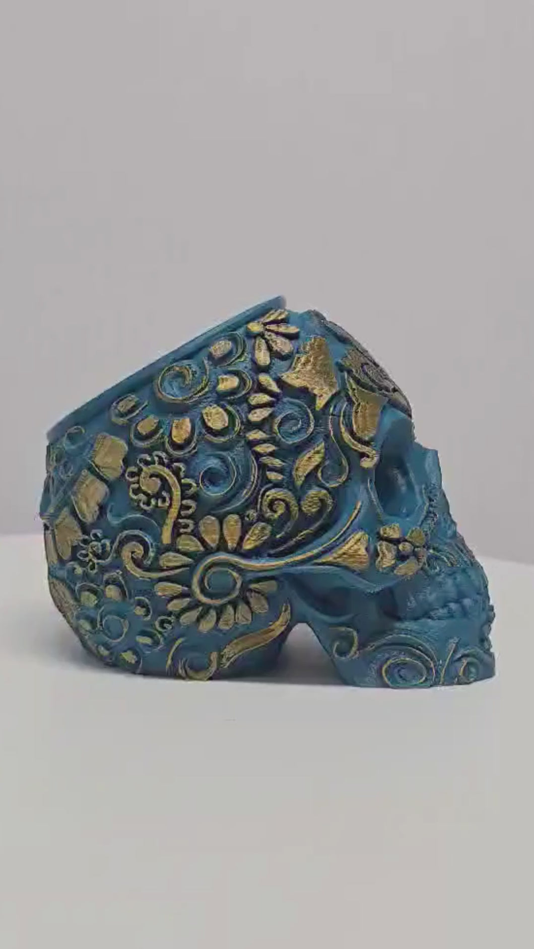 Sugar Skull, Hand-Painted 3D Printed Sugar Skulls – Decorative Planters
