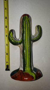 Talavera style mexican pottery saguaro cactus