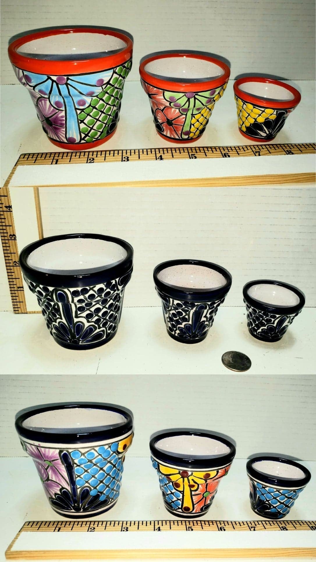 plant pots mexican MINI Talavera style mexican pottery, Mini Pots, Planter pots, gardenin – Desert Noir